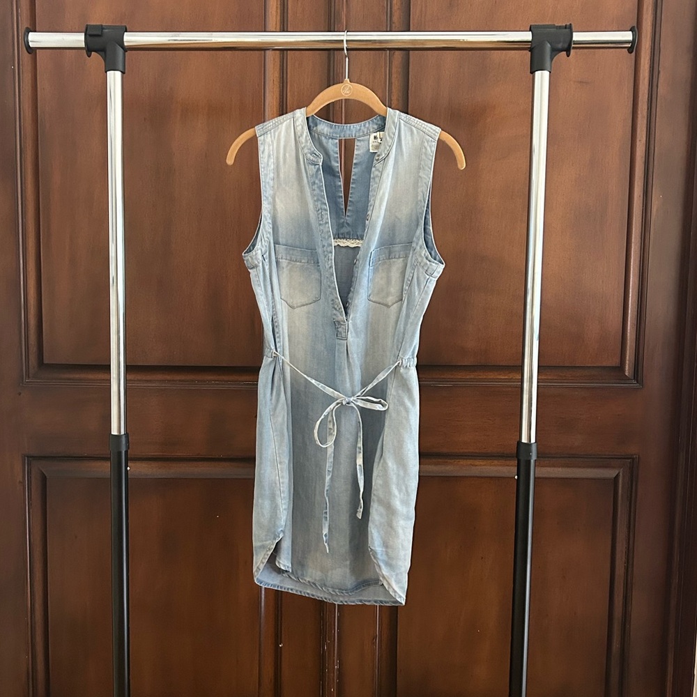 Light blue chambray Holding Horses sleeveless mini dress